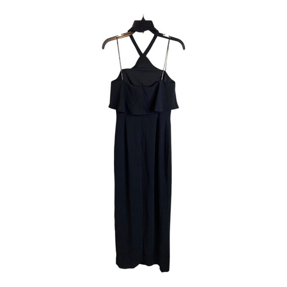 Amanda Uprichard Piazza small Maxi dress gown black halter strapless open back - Picture 3 of 10